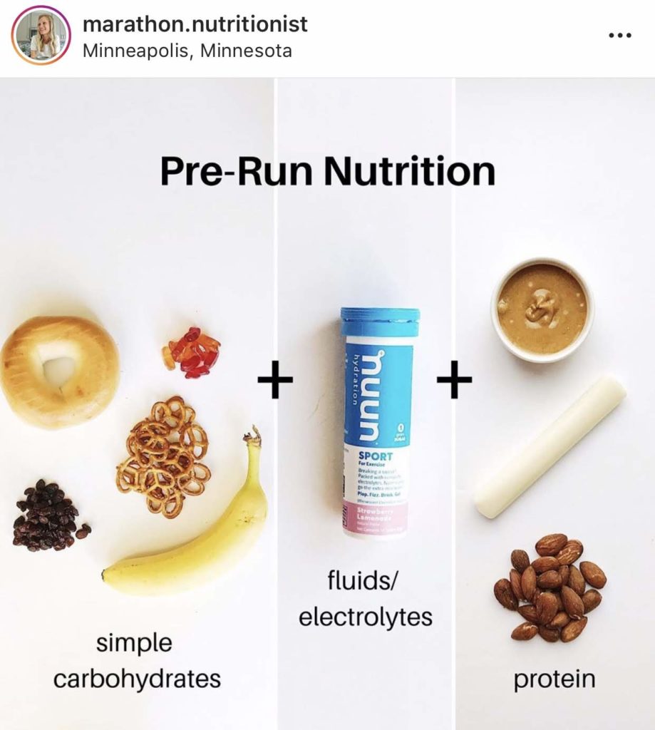 Pre-run nutrition
