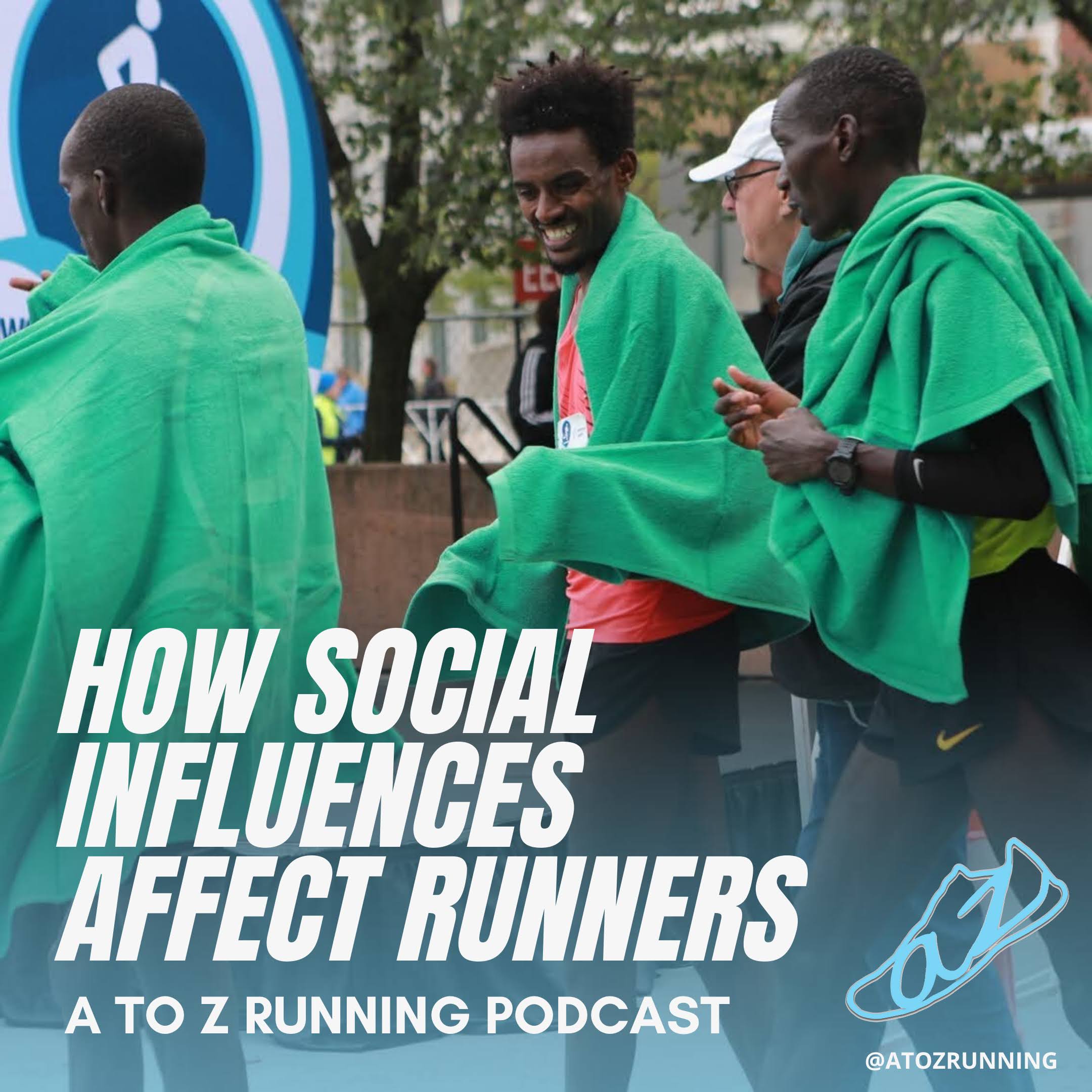 Runners smiling with the text: How Social Influences affect runners